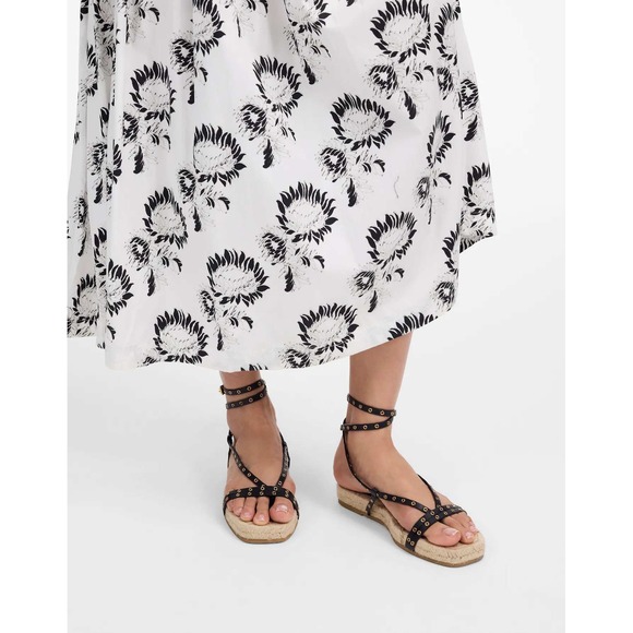 Madewell Shoes - Madewell Mira Espadrille Thong Sandal Ankle Wrap Grommet Leather Black NV826 10
